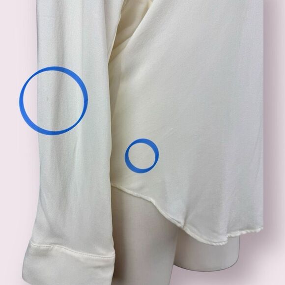 VINCE Cream Split Neck Long Sleeve Popover Blouse | NO SIZE TAG (see measurement - Picture 7 of 7